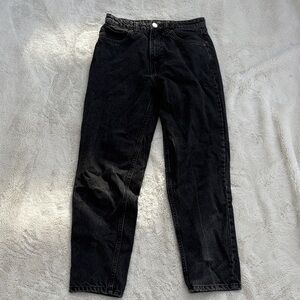 ZARA High Rise Straight Leg Jeans – Size 4 Regular | Black Denim |
